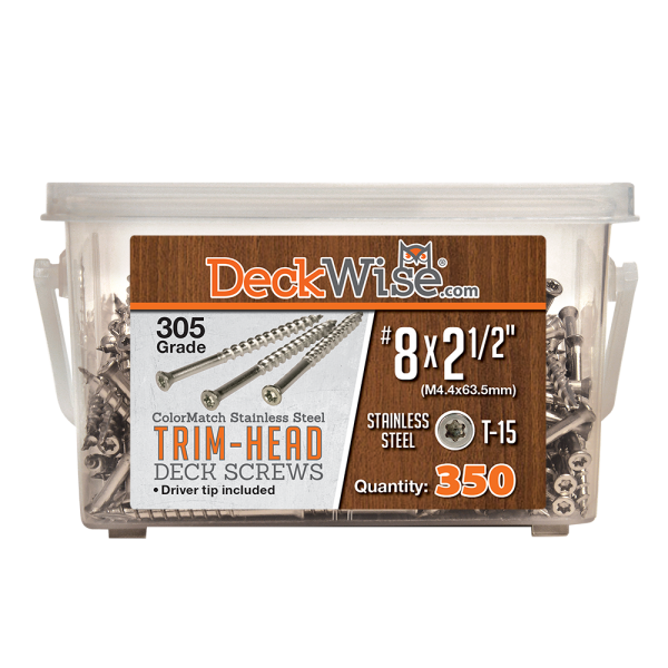 305Grade-350CT-8x2.5-StainlessSteel-Colormatch-StainlessSteel-DeckScrews