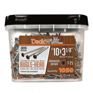 DeckWise® Brown SS Bugle-Head Deck Screws #10x3-1/8"-1050pcs